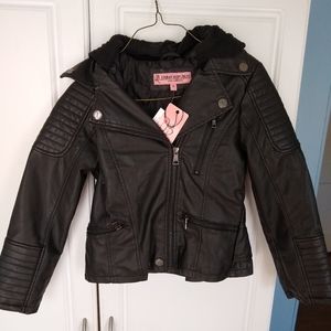 New Girl's Black Leather Jacket Size 12